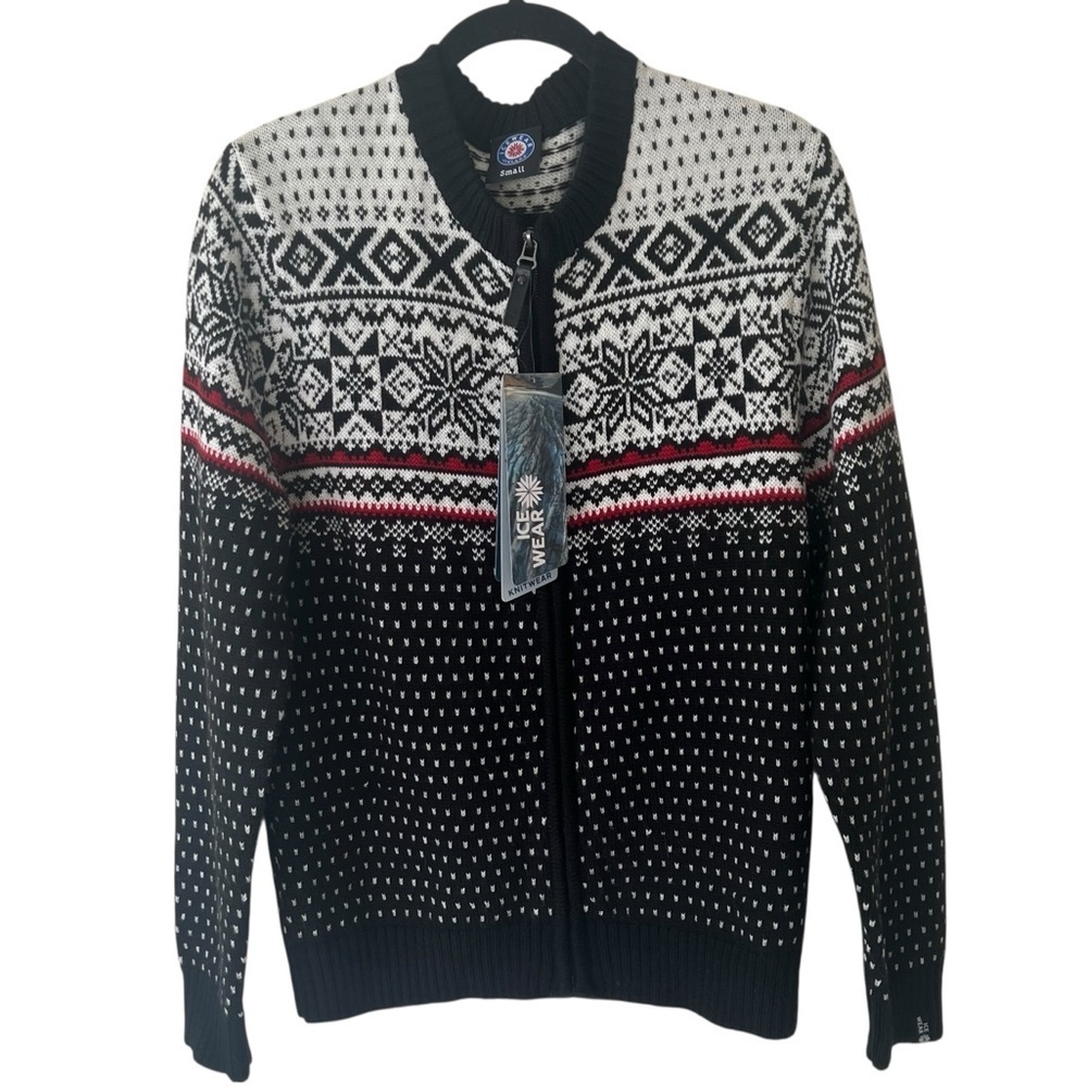 IceWear Black Magnus Norwegian Wool Blend Sweater NWT Small